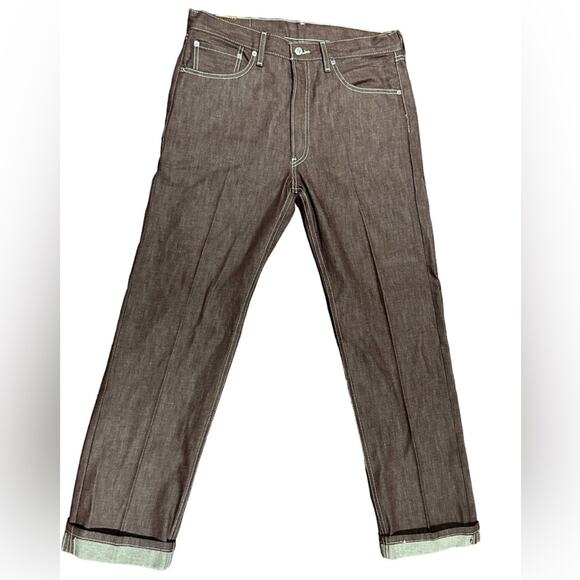 Levi’s 501 Straight Fit Burgundy Denim Jeans in a Mens 34 x 32 100% Cotton - Picture 2 of 7